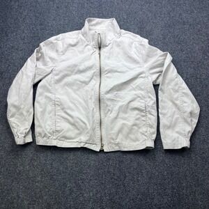 Lord & Taylor Full Zip Lightweight Harrington Tan Mock Neck Bomber Jacket
